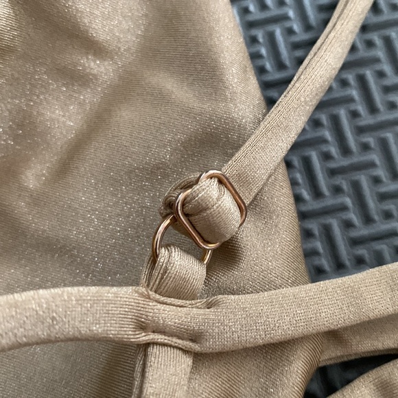 Montce Caged Gold Metallic One Piece, Size M - Picture 10 of 15